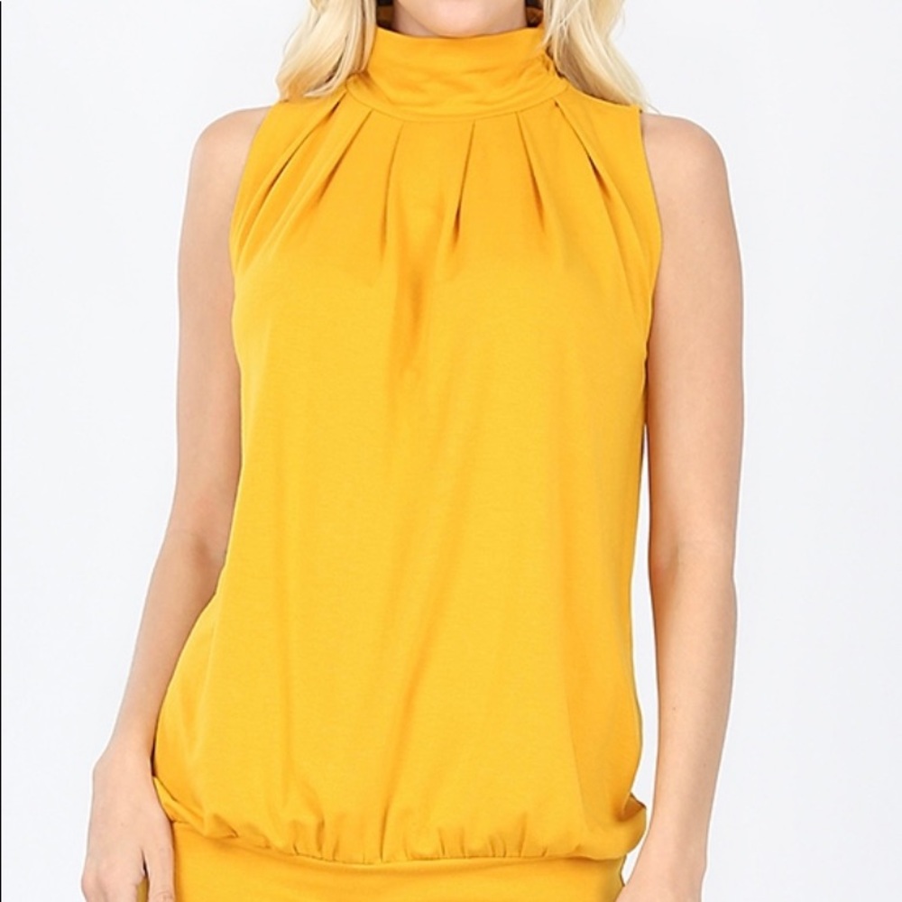 Zenana premium large high neck tank mustard